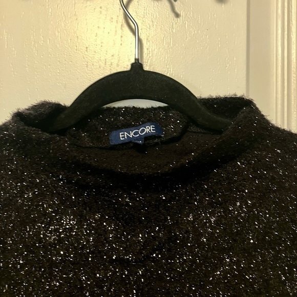 Encore black sparkle glitter sleeveless sweater vest - Picture 2 of 3